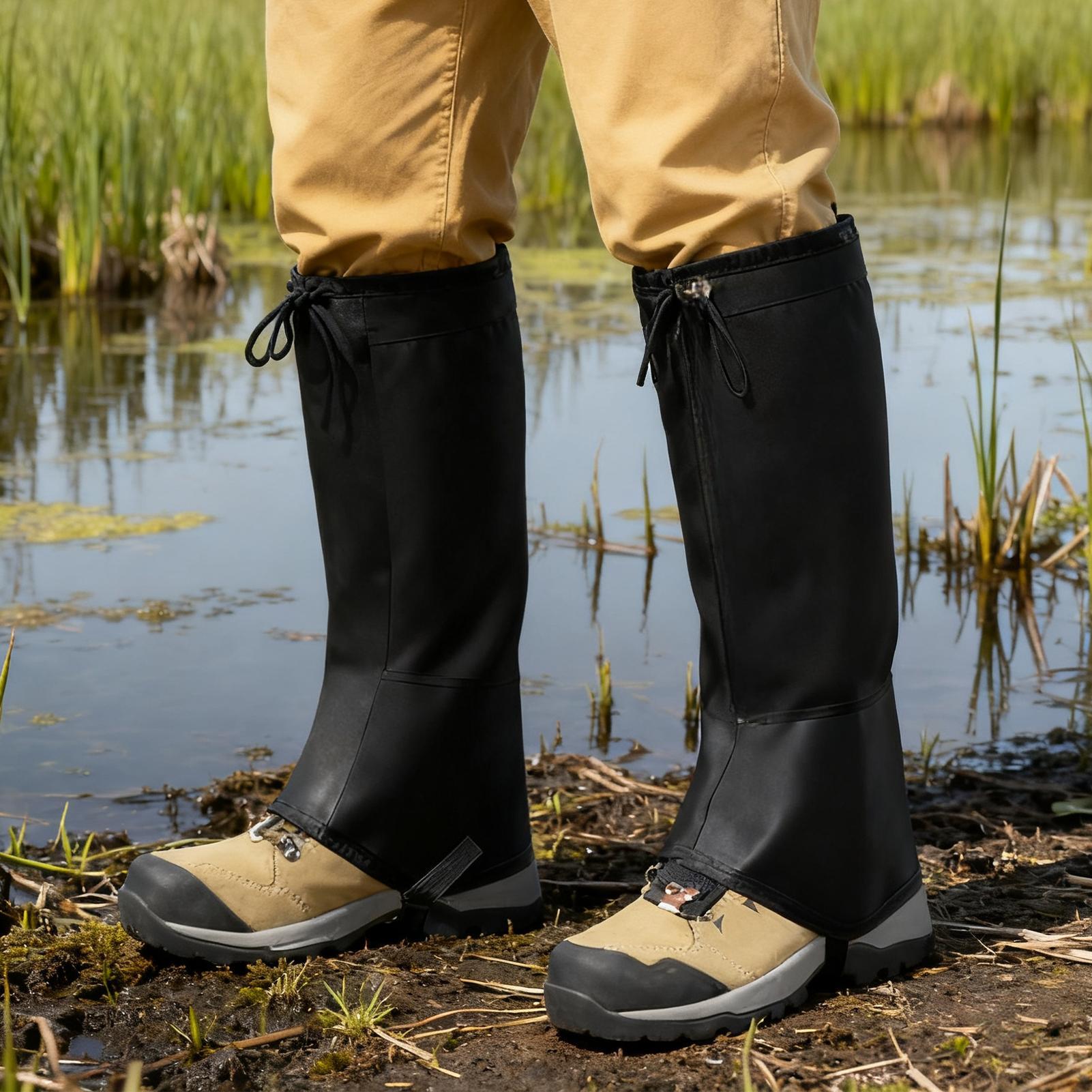 Running Gear For Rain - สนับแข้งกันน้ำสำหรับเดินป่า ปรับได้ ป้องกันหิมะ ทราย และฝน อุปกรณ์ป้องกันสำหรับกิจกรรมกลางแจ้ง