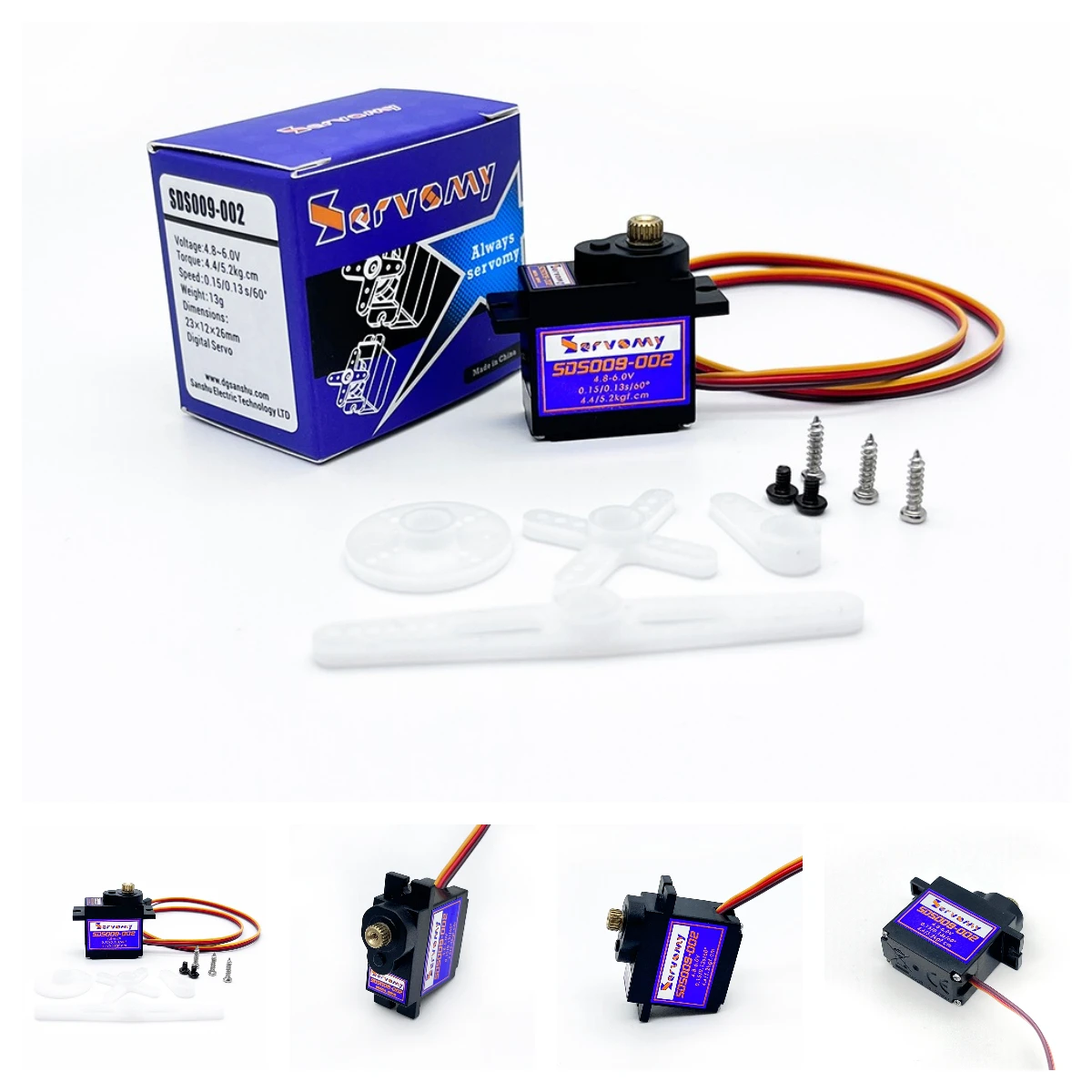 Running Gear Vehicle - 4 ชิ้นเซอร์โว SDS009-02 9 กรัมเซอร์โว 4.4Kgf.cm