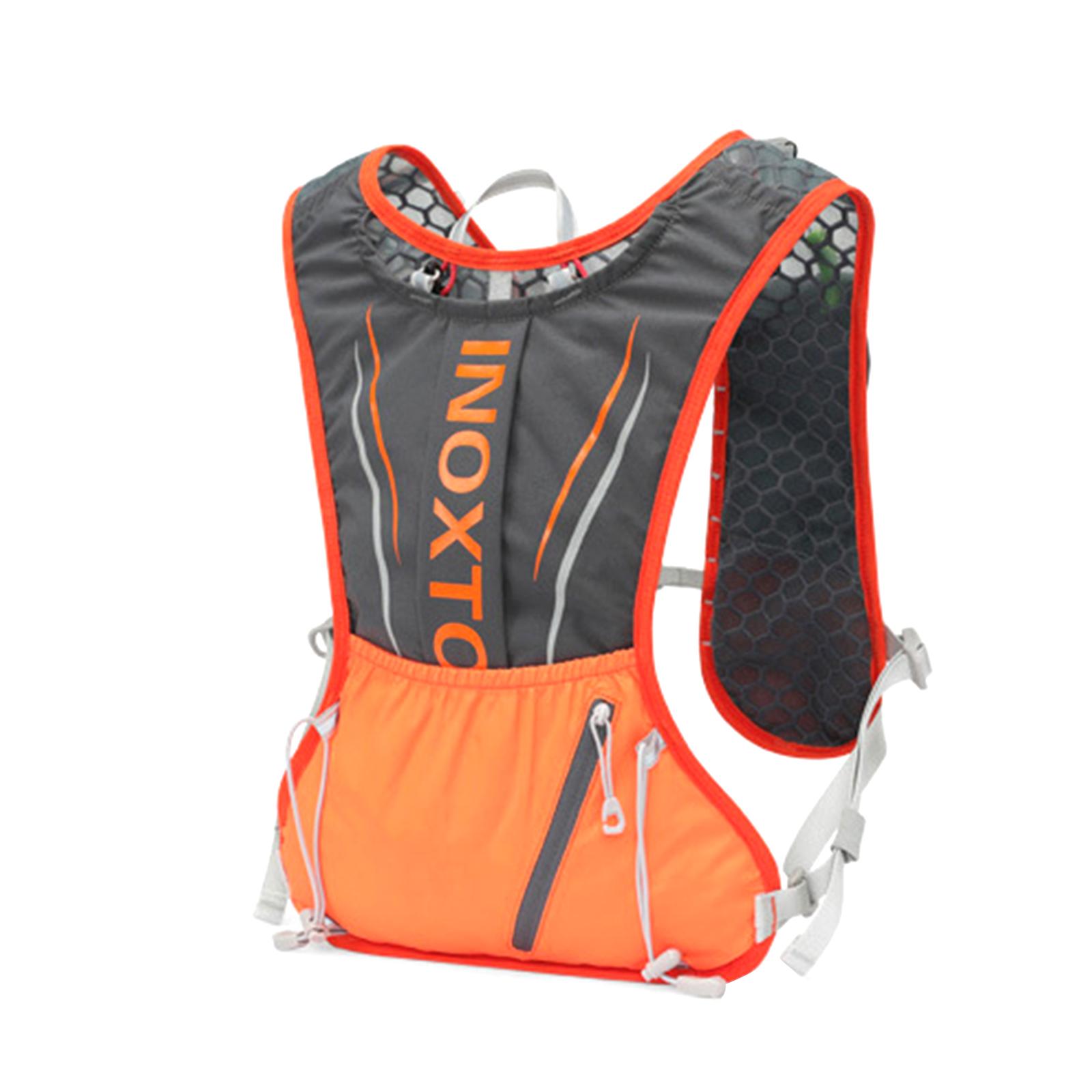 Running Gear Hydration - เสื้อกั๊กแพ็คเกจ, อุปกรณ์วิ่งแบบปรับได้หลายช่อง, เสื้อกั๊กวิ่งแบบเป้สะพายหลังสำหรับขี่มอเตอร์ไซค์ เดินป่า ตั้งแคมป์