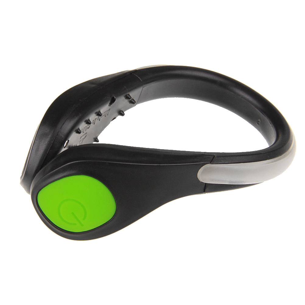 Running Gear Green - คลิปหนีบรองเท้า LED สีเขียว 1 ชิ้น ไฟสว่างเพื่อความปลอดภัยสำหรับวิ่งกลางคืน