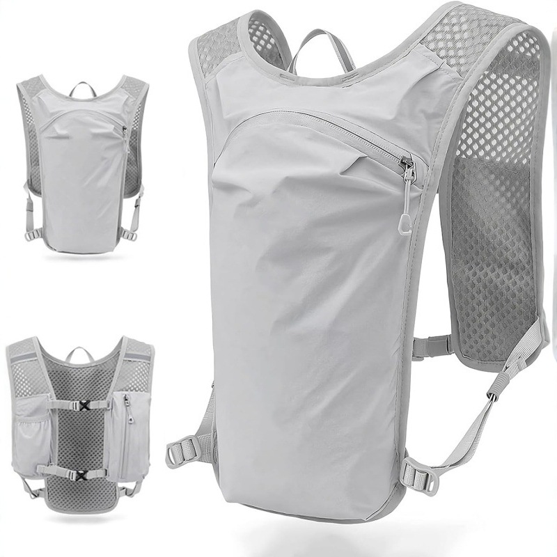 Running Gear Hydration - กระเป๋าเป้สะพายหลังแบบเบาพิเศษสำหรับวิ่งเทรลและมาราธอน - เสื้อกั๊กวิ่งระบายอากาศได้ดีขนาด 5 ลิตร พร้อมถุงน้ำ