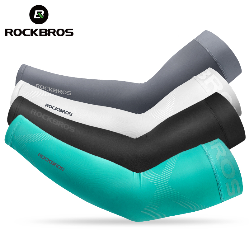 Running Gear Satisfy - ROCKBROS น้ำแข็งผ้า Camping อุ่นบาสเกตบอลแขนแขนแขนแขนขี่จักรยานกีฬาฤดูร้อนความปลอดภัย